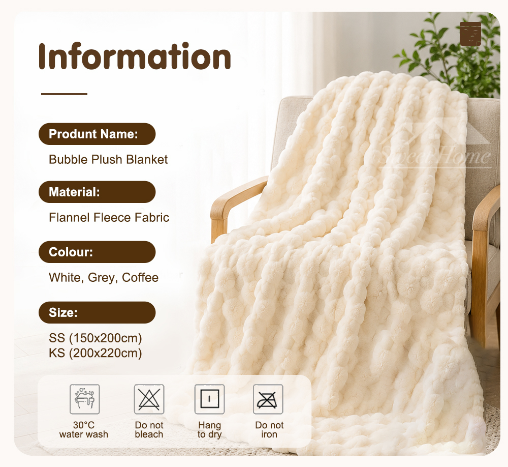 Bubble Plush Blanket Lightweight-7